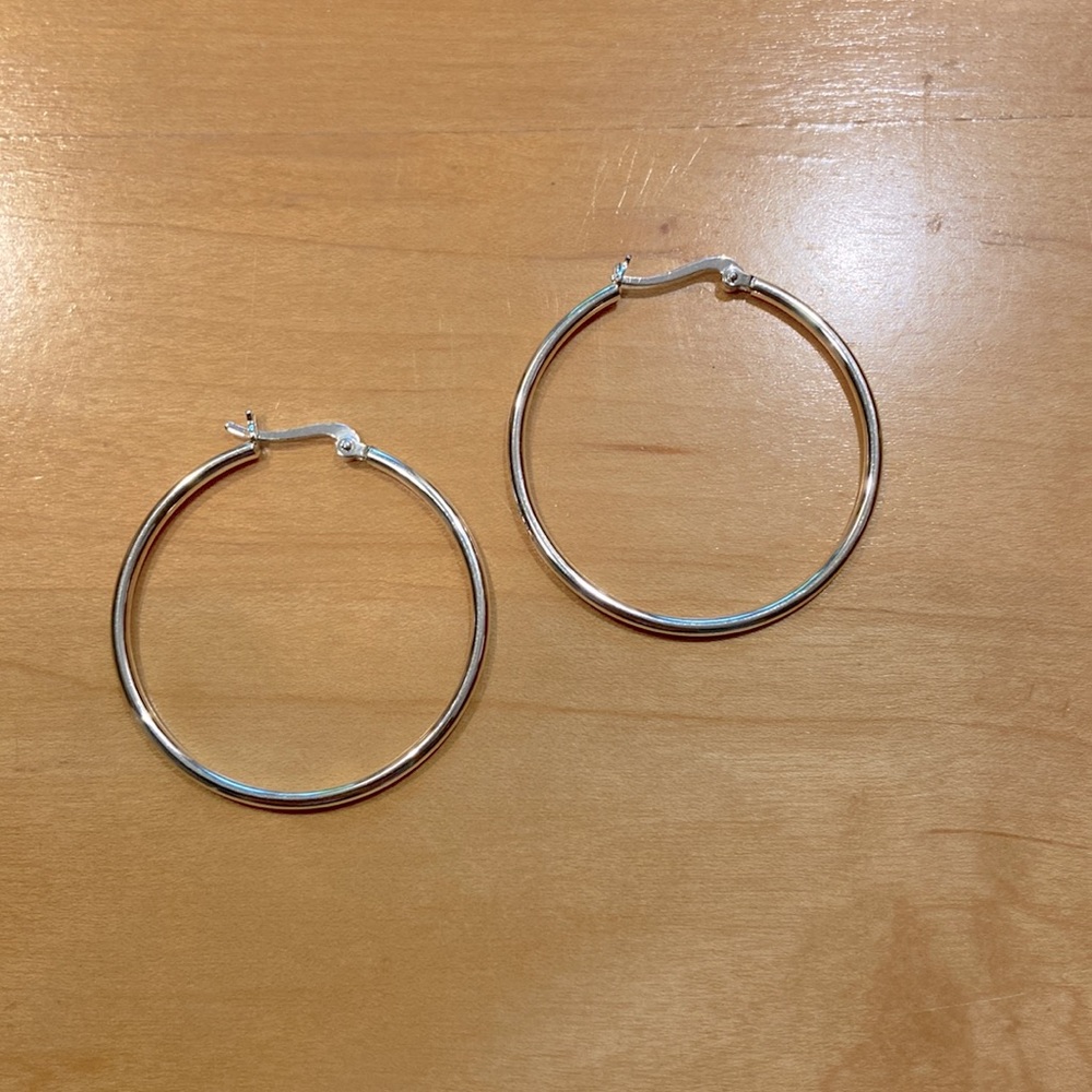 Silver hoop earrings